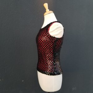 Vintage sleeveless black and red sequined top