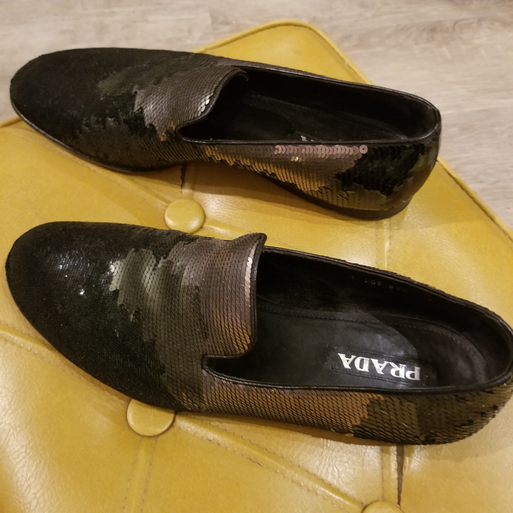 Mens Prada Camo Sequinned Wholecut Loafers | Gadabout Vintage