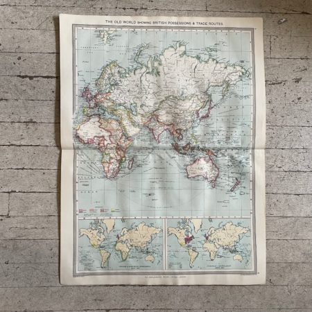 1906 Map Old World from the Harmsworth Universal Atlas