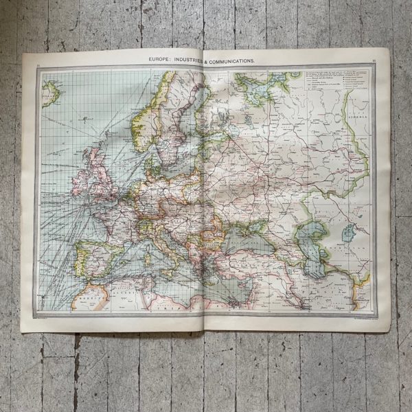 1906 Map Europe Industries from the Harmsworth Universal Atlas