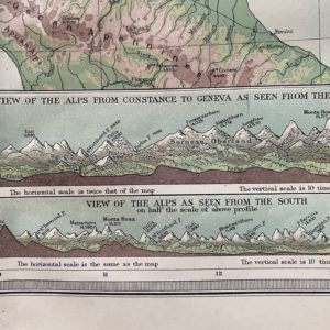1906 Map of the Alps from the Harmsworth Universal Atlas