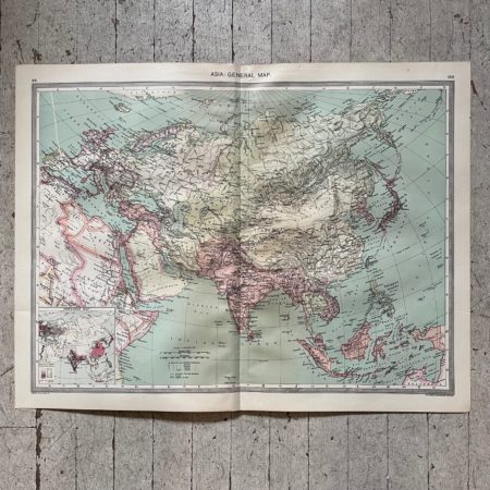 1906 Map of Asia from the Harmsworth Universal Atlas