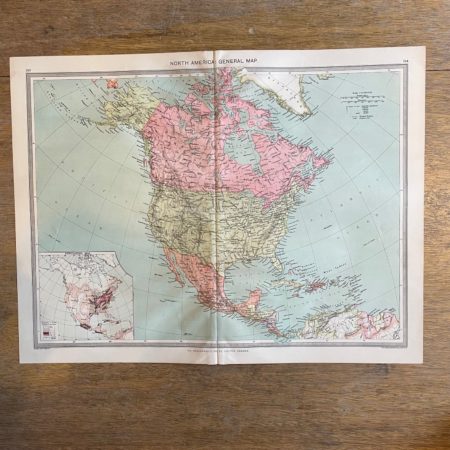 1906 Map of North America from the Harmsworth Universal Atlas
