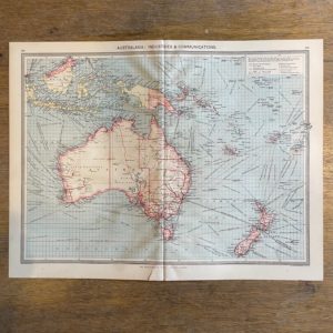 1906 Map of Australia Industries and Communication from the Harmsworth Universal Atlas