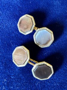 Vintage Abalone Cufflink Set Men's Formal Accessories