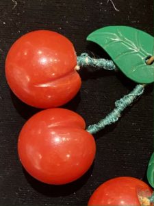 1940's Hanging Cherries Bakelite Brooch
