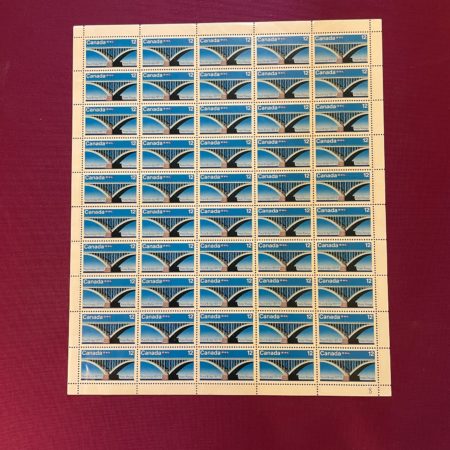 Vintage Canadian Stamp Sheet Peace Bridge