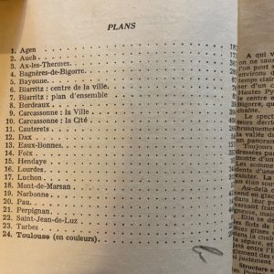 Les Guides Bleu Pyrenees 1951 Travel Map Guide Book