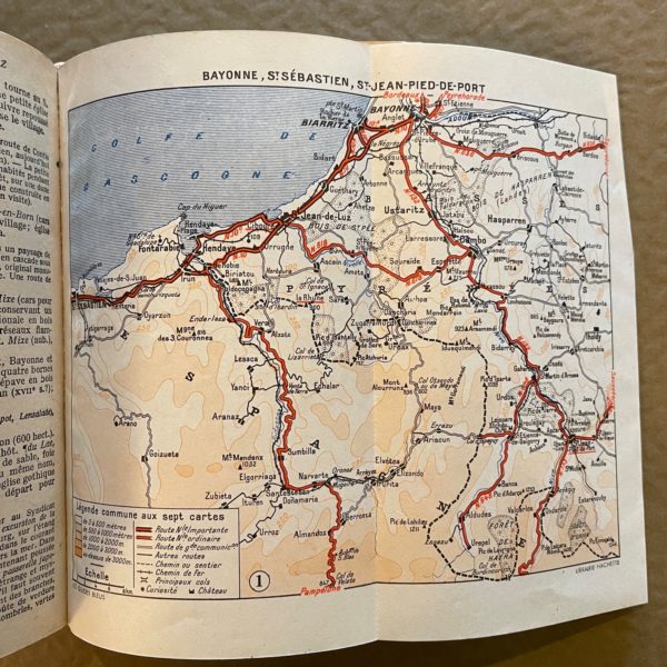Les Guides Bleu Pyrenees 1951 Travel Map Guide Book