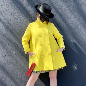 Yellow 1960's Mod Short A Line Coat