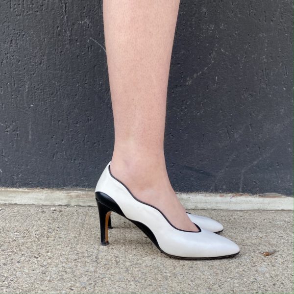 YSL Yves Saint Laurent 1980's shoes heels two tone