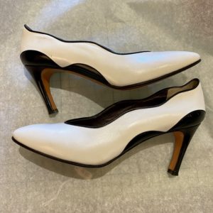 YSL Yves Saint Laurent 1980's shoes heels two tone