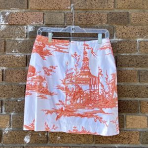 Steven Stolman Pink Toile Cotton Mini Skirt