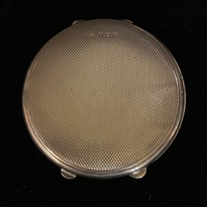 Green Guilloche and sterling silver compact hallmarks