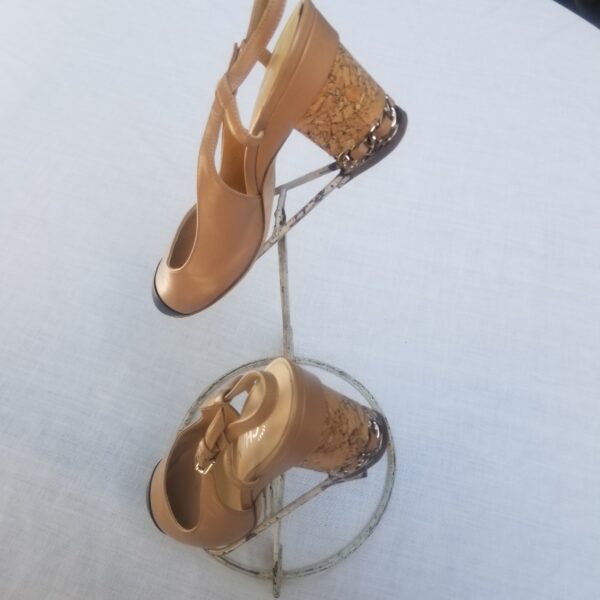 Chanel shoes cork heel size 38