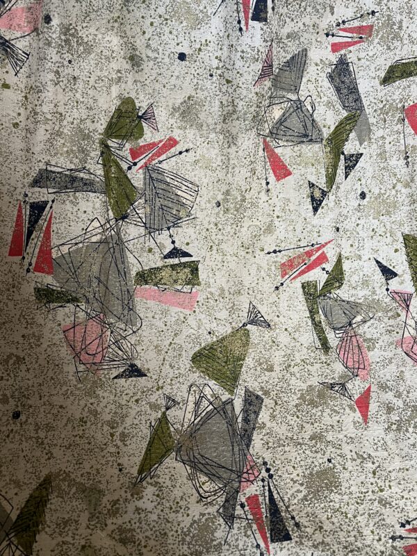 1950's curtains with metallic abstract print