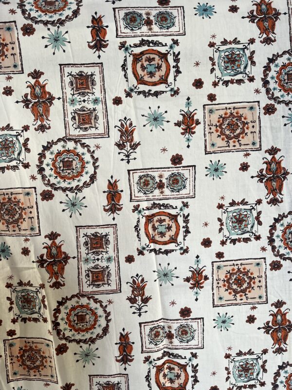 1950's curtains with wreath block print