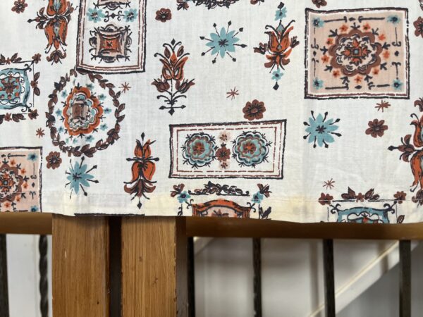1950's curtains with wreath block print