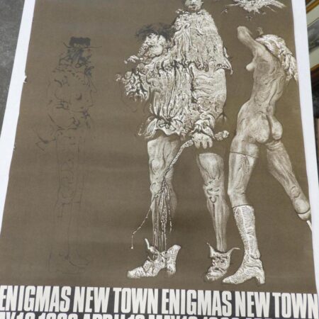 harold barling town (1924-1990), unframed artist proof #12 print, 36" x 24", "new town enigmas"